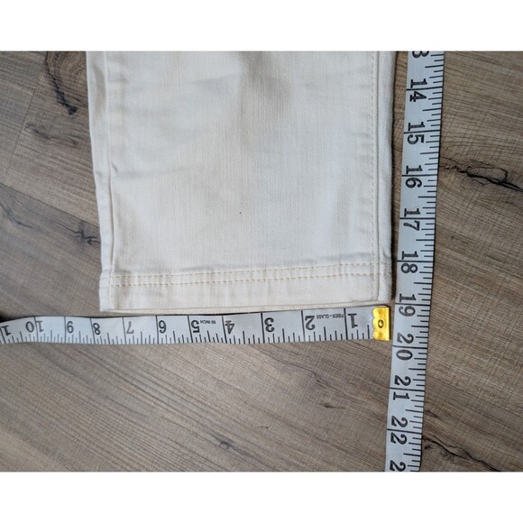 Levi's Capri Jeans Size 6 Straight Leg Off White Cream Stretch Flap Pockets - Picture 11 of 12